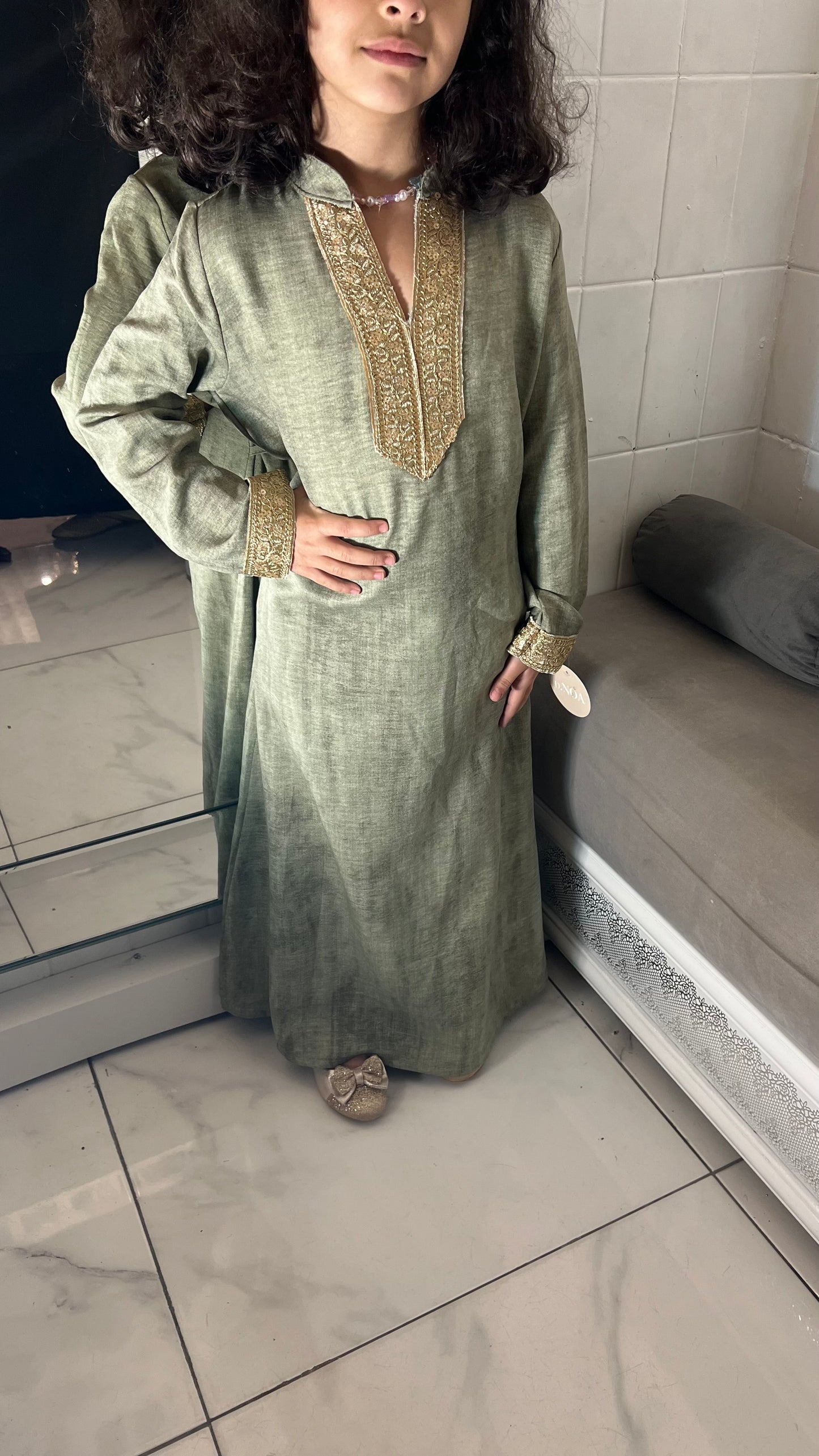 Abaya Luna Vert Kids